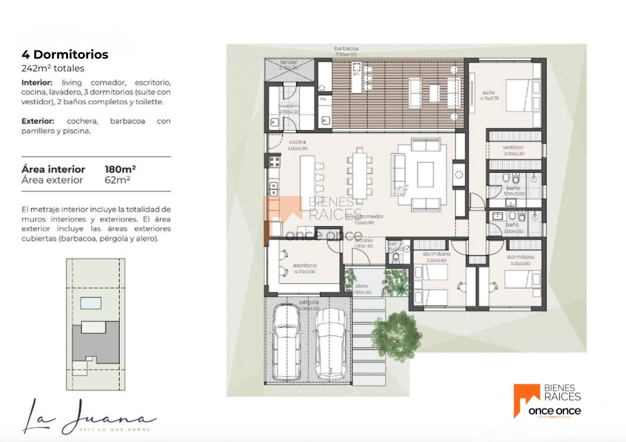 Casa 4 Dormitorios, Piscina