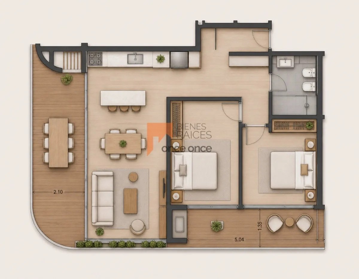 Apartamento 2 Dormitorios En Rotunda Al Lago  Desde Usd 181.800