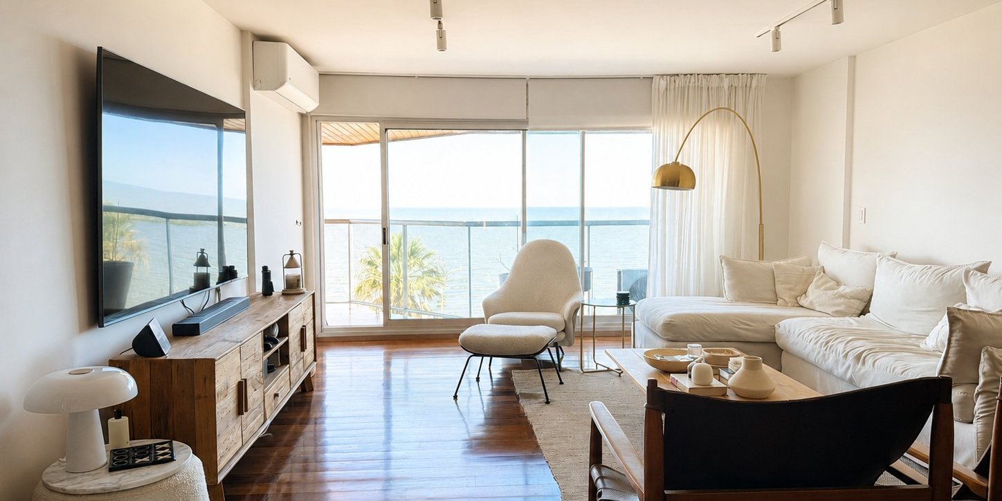 Exclusiva Planta en Rambla de Pocitos – 4 Dormitorios + Servicio – Parrillero – Vista Al Mar