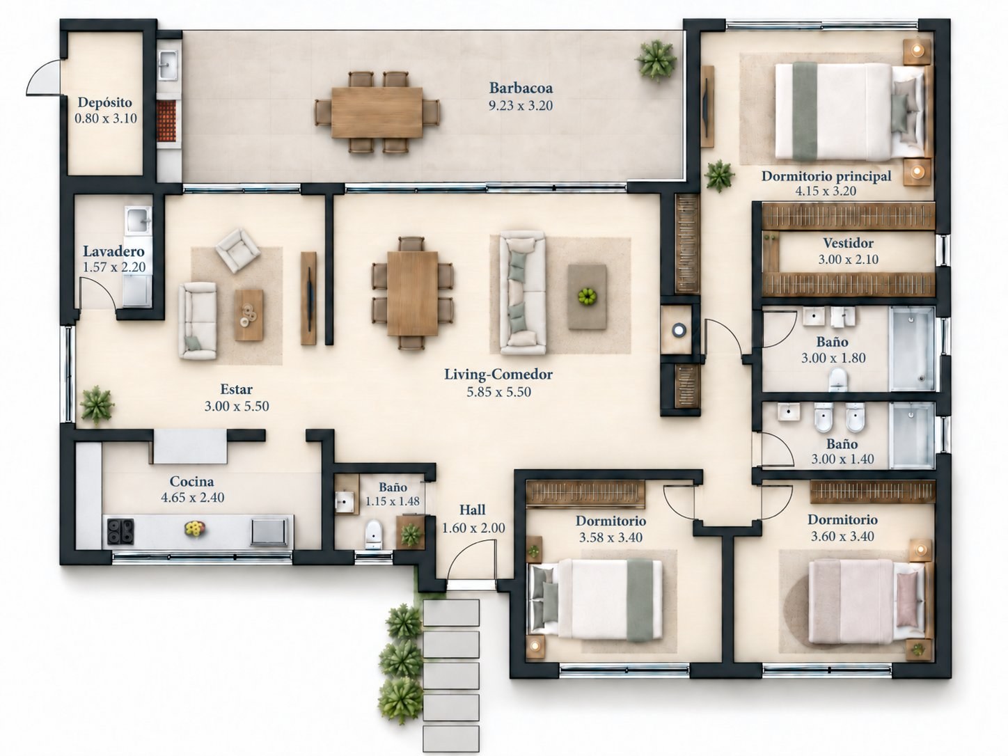 Casa 3 Dormitorios – Piscina – Losa Radiante – A Estrenar – Entrega En 8 Meses – Barrio La Juana